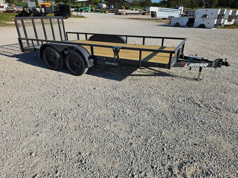 2026 Lamar 83X16 TANDEM 7K TUBE TOP UTILITY W/2' STEEL DOVE & 3' SPRING GATE