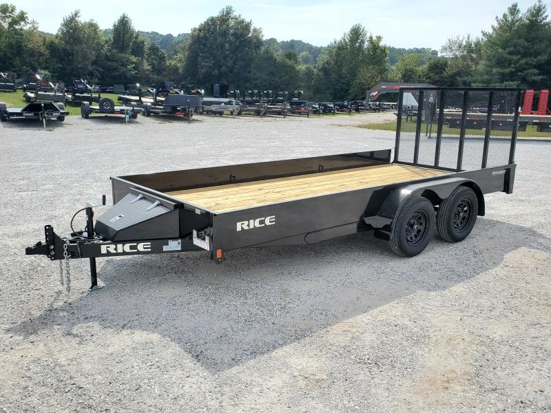 2022 RICE 82 X 16 STEALTH SOLID SIDES REAR RAMP UTILITY TRAILER 2022 RICE 82 X 16 STEALTH SOLID SIDES REAR RAMP UTILITY TRAILER
