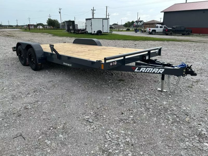 2026 Lamar 83x18 Tandem 7K Carhauler w/ 2' Dove & Slide In Ramps