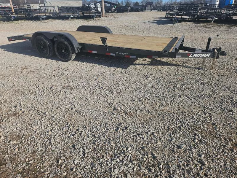 2026 Lamar 83X20 TANDEM 10K CAR HAULER W/2' STEEL DOVE & SLIDE OUT RAMPS