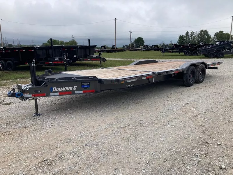 2025 Diamond C 102X24 TANDEM 18K POWER & GRAVITY TILT W/ 6' STATIONARY DECK, 18' TILT DECK, HYDROJACKS & DRIVE OVER FENDERS
