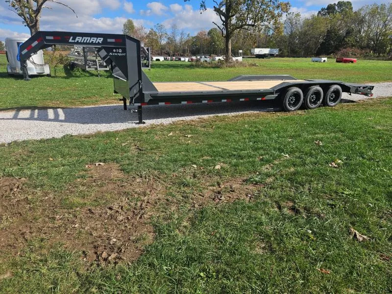 2026 Lamar 102X28 TRIPLE 21K GOOSENECK EQUIPMENT HAULER W/MAX RAMPS & 17.5"/16PLY