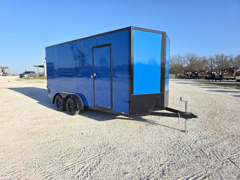 2026 Impact 7X16 TANDEM 7K CARGO W/7' HEIGHT BLACKOUT TRIM SCREWLESS EXTERIOR & RAMP DOOR