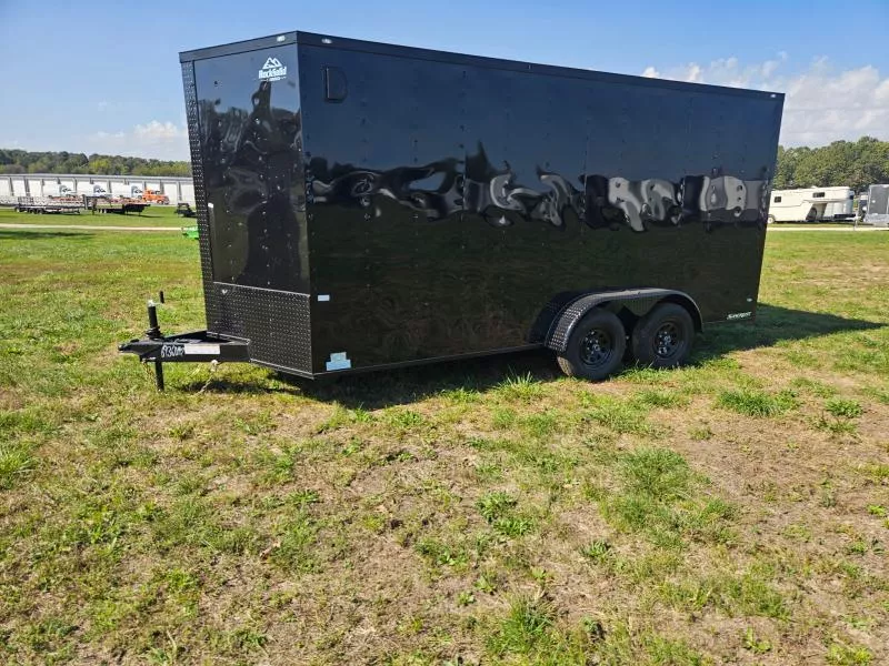 2026 Rock Solid 7X16 TANDEM 7K CARGO W/BLACKOUT TRIM RAMP DOOR & 7' HEIGHT