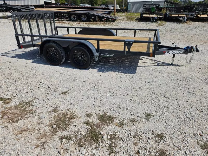 2026 Lamar 83X14 TANDEM 7K PIPETOP UTILITY W/2' STEEL DOVE & 3' SPRING GATE