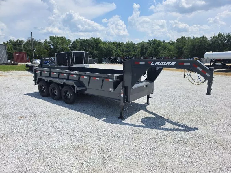 2026 Lamar Trailers 83 X 16 TRIPLE TELESCOPIC GN DUMP W/ 24" SIDES/ HD SLIDE IN RAMPS