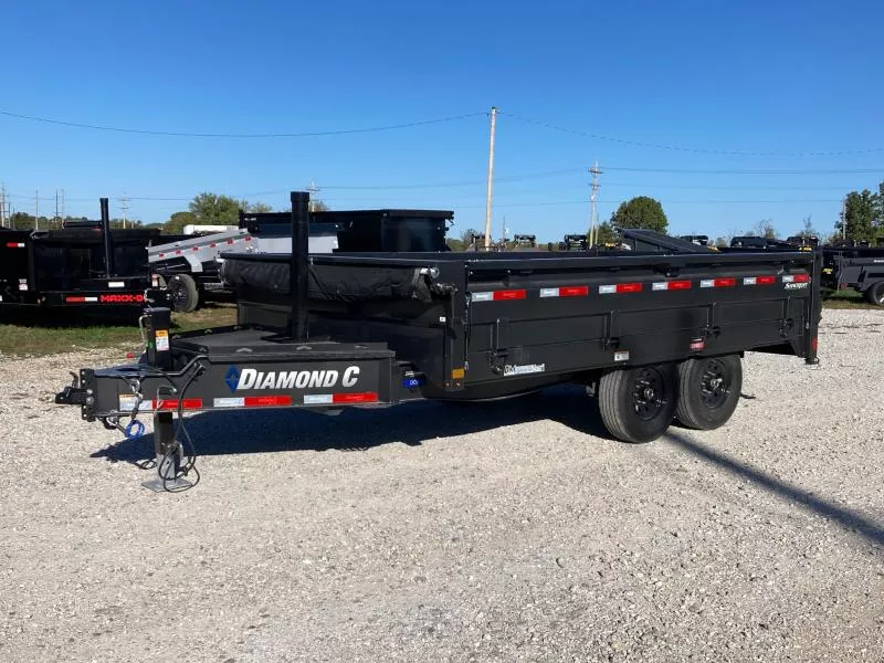2026 Diamond C 96x14 TANDEM 14.9K TELESCOPIC DECKOVER DUMP W/ 22" FOLD DOWN SIDES, SLIDE IN RAMPS AND 14 PLY TIRES