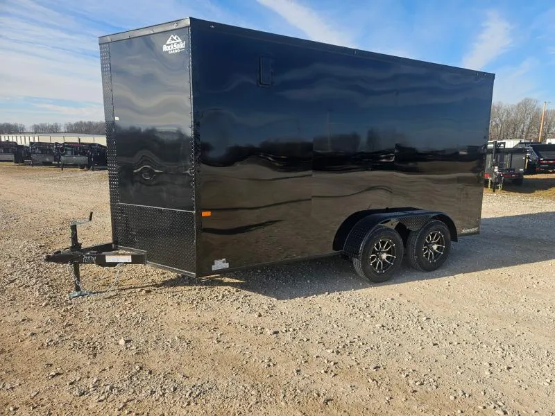 2026 Rock Solid 7X14 TANDEM 7K CARGO W/.080 SCREWLESS EXTERIOR RAMP DOOR 7' HEIGHT  & ALUMINUM WHEELS
