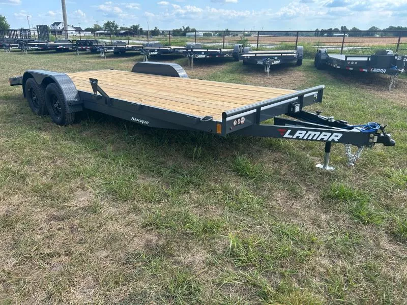 2026 Lamar 83x20 Tandem 7K Carhauler w/ 2' Dove & Slide In Ramps