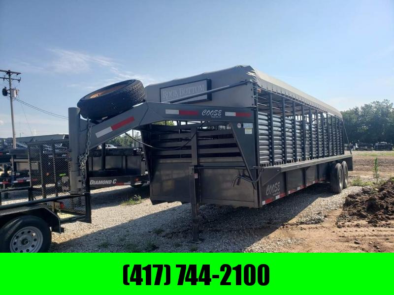 2016 Coose 6'6"X6'8"X24' TANDEM 14K GN STOCK TRAILER W/2 CUTS 14PLY TIRES & PORCH LIGHT 2016 Coose 6'6"X6'8"X24' TANDEM 14K GN STOCK TRAILER W/2 CUTS 14PLY TIRES & PORCH LIGHT