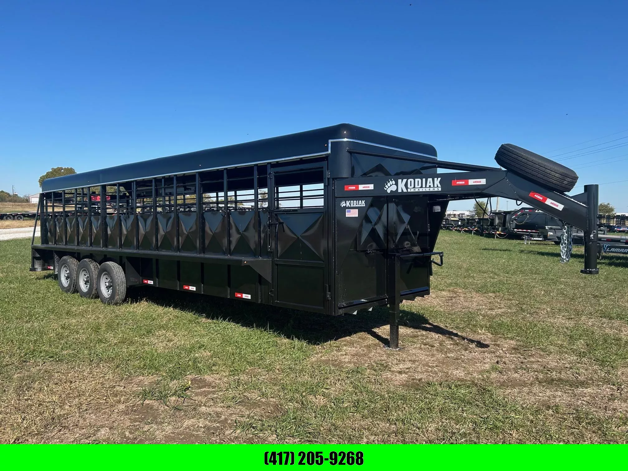 2026 Kodiak 6'8x28 Triple 21K GN Livestock Trailer w/ Swing/Slide