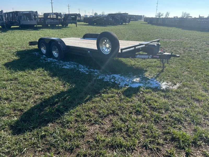 2016 Diamond C 83x18 Tandem 7K Carhauler w/ Slide In Ramps & Spare Tire