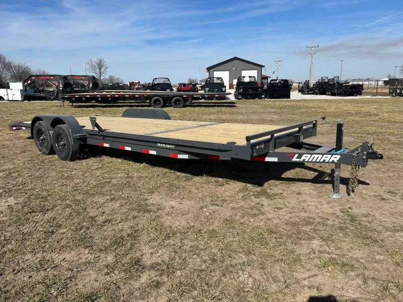 2026 Lamar 83x24 Tandem 10K Carhauler w/ 2' Dove & Slide In Ramps