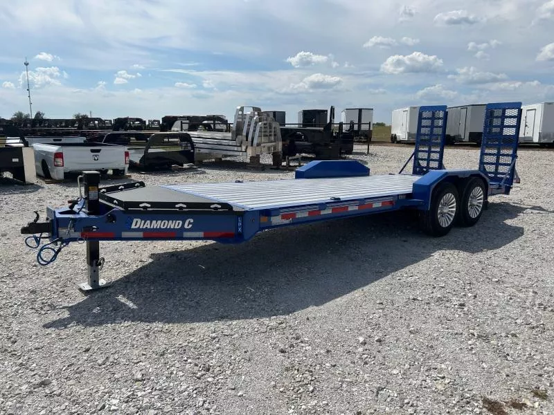 2026 Diamond C 80x20 Tandem 18K Equipment Trailer w/ 2' Dove, Standup Ramps, Aluminum Wheels, & AlumaTrax Flooring