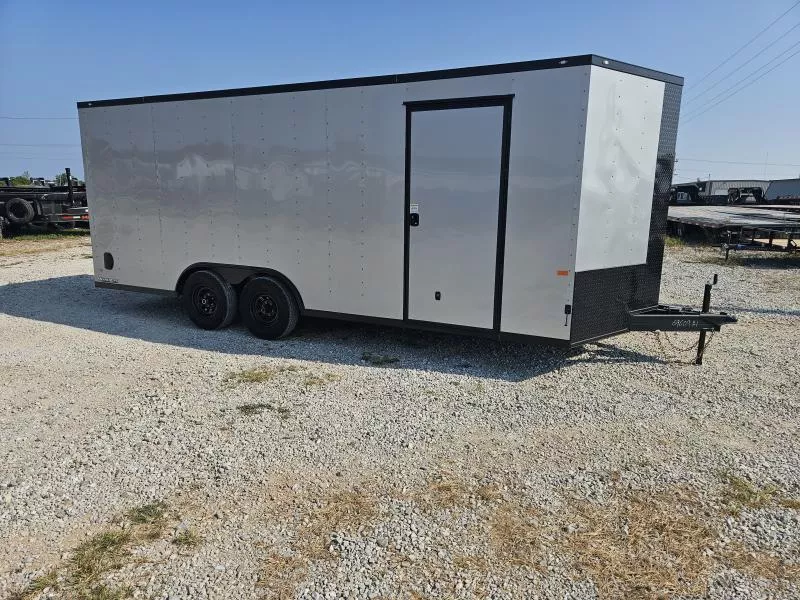 2026 Rock Solid 8.5x20 Tandem 10K Cargo w/ 7' Interior Height BLACKOUT TRIM & Ramp Door