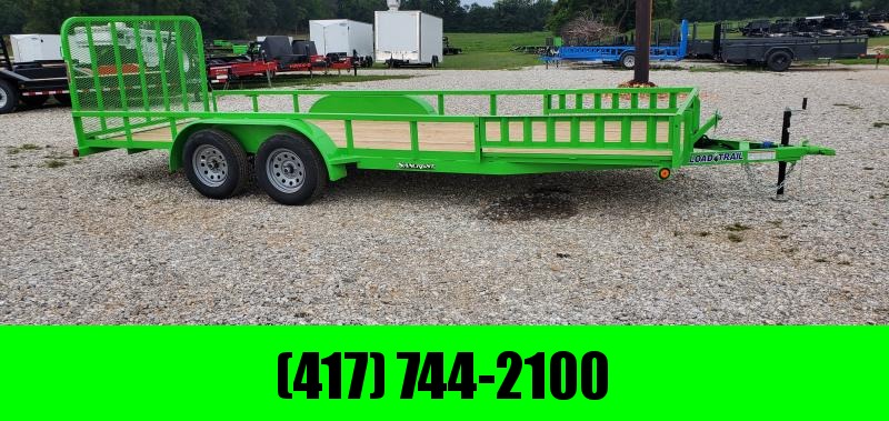 2022 Load Trail 83X20 TANDEM 7K KAWASAKI GREEN UTILITY W/SIDE RAIL RAMPS & 4' SPRING GATE 2022 Load Trail 83X20 TANDEM 7K KAWASAKI GREEN UTILITY W/SIDE RAIL RAMPS & 4' SPRING GATE