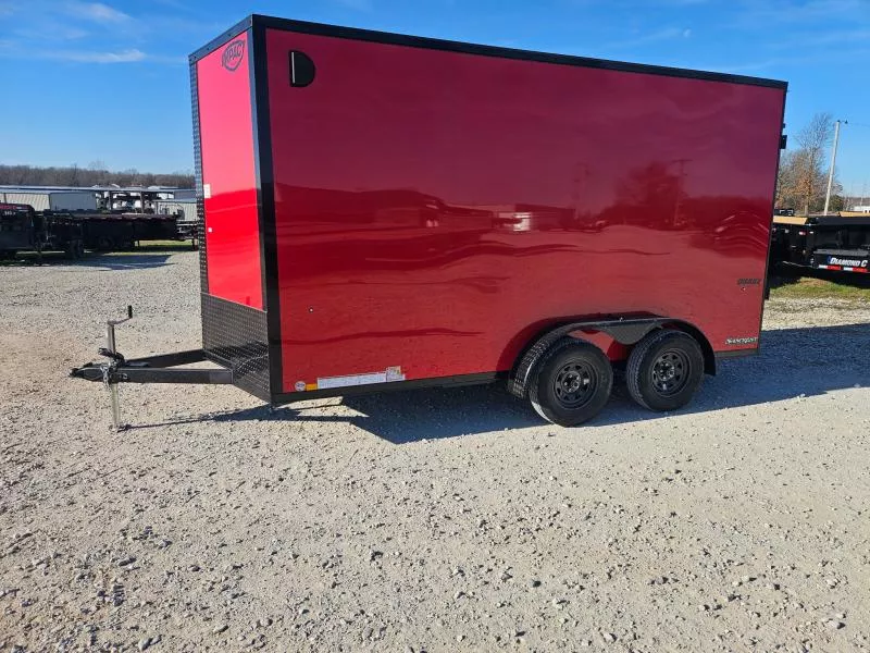 2026 Impact 7X14 TANDEM 7K CARGO W/7' HEIGHT BLACKOUT TRIM SCREWLESS EXTERIOR & RAMP DOOR