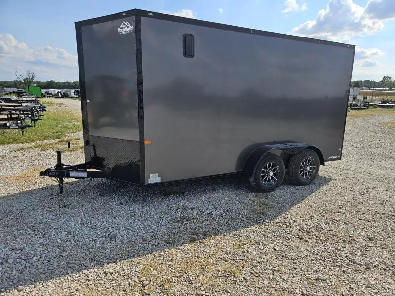 2026 Rock Solid 7X14 TANDEM 7K CARGO W/7' HEIGHT BLACKOUT TRIM SCREWLESS EXTERIOR & RAMP DOOR