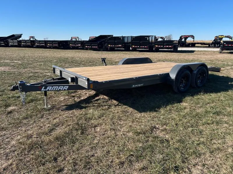 2026 Lamar 83x18 tandem 7K Carhauler w/ 2' Dove & Slide In Ramps