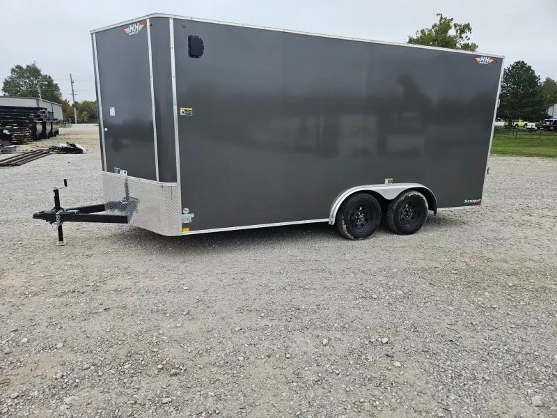 2025 H&H 8X16 TANDEM 7K CARGO W/7' HEIGHT SCREWLESS EXTERIOR & RAMP DOOR