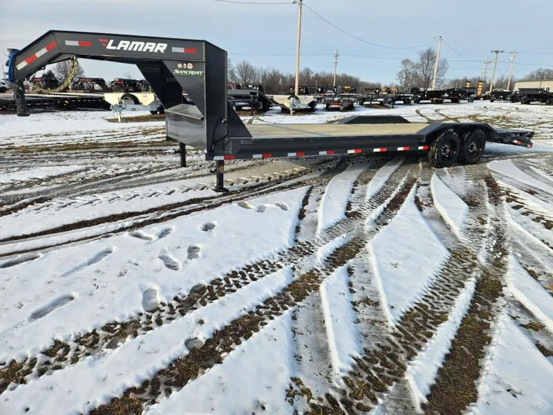 2026 Lamar 102X26 TANDEM GOOSENECK EQUIPMENT HAULER W/MAX RAMPS & 8K AXLES