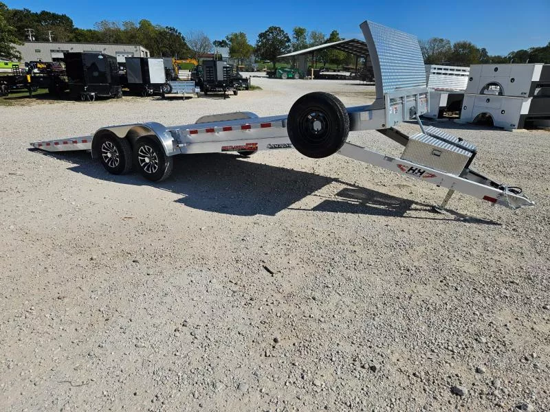 2026 H&H 82X24 TANDEM 10K ALUMINUM POWER TILT W/ROCK SHIELD AND EXTRUDED ALUMINUM DECK