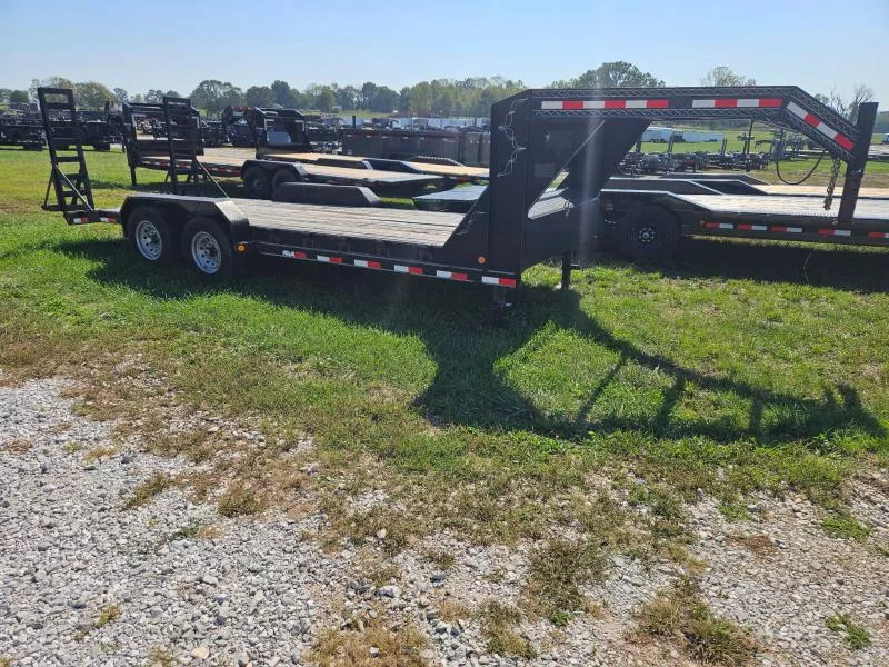 2010 PJ 83X20 TANDEM 14K GOOSENECK EQUIPMENT HAULER W/2' DOVE & STAND UP RAMPS