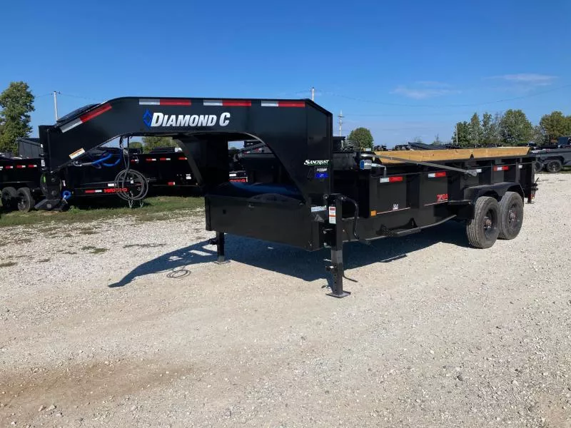 2026 Diamond C 82X16 TANDEM 20K GN TELESCOPIC DUMP W/ 24" SIDES, 7GA FLOOR, SOLAR CHARGER & SLIDE IN RAMPS