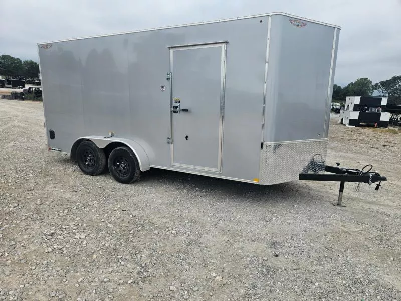 2025 H&H 7X16 TANDEM 7K CARGO W/7' HEIGHT SCREWLESS EXTERIOR & RAMP DOOR