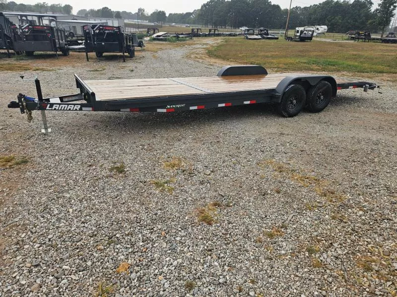 2026 Lamar 83X24 TANDEM 10K CAR HAULER W/2' STEEL DOVE & SLIDE OUT RAMPS
