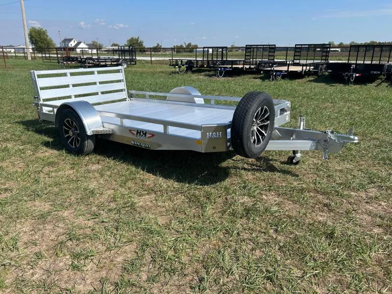 2026 H and H 78x12 3K Aluminum Utility w/ Bi-Fold Gate & Spare Tire