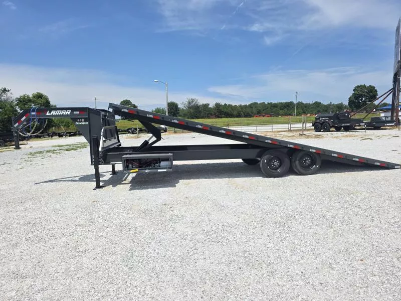 2026 Lamar Trailers 102 X 26 TANDEM GN DECK OVER POWER TILT W/ HYDRO JACKS/ RUB RAIL