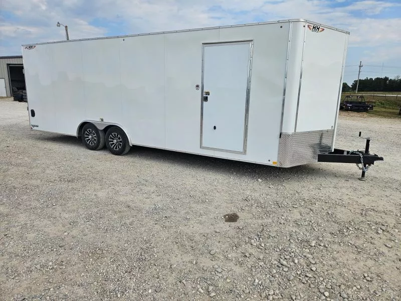 2025 H&H 8.5X24 TANDEM 10K CARGO W/7' HEIGHT SCREWLESS EXTERIOR ALUM WHEELS & RAMP DOOR