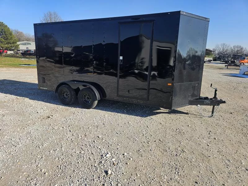 2026 Rock Solid 7X16 TANDEM 7K CARGO W/7' HEIGHT BLACKOUT TRIM & RAMP DOOR
