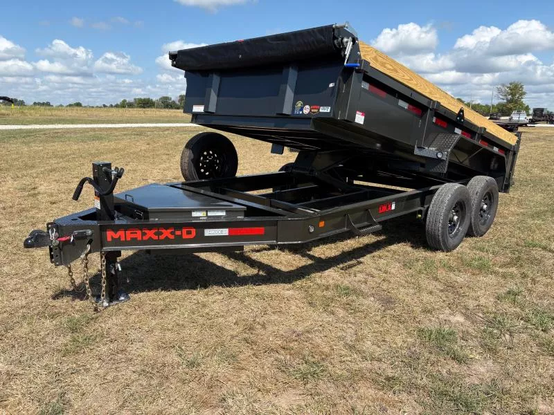 2026 MAXX-D 83x14 Tandem 14K  Dump Trailer W/ 10 Gauge Floor & Slide In Ramps