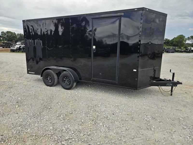 2026 Rock Solid 7X16 TANDEM 7K CARGO W/BLACKOUT TRIM 7' HEIGHT & RAMP DOOR