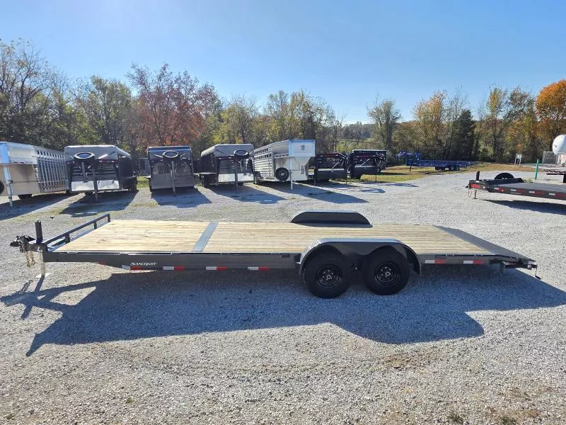 2026 Lamar 83X24 TANDEM 10K CAR HAULER W/2' STEEL DOVE & SLIDE OUT RAMPS