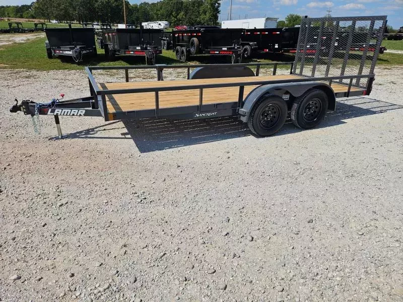 2026 LAMAR 83X16 TANDEM 7K SQUARE TUBE TOPRAIL UTILITY W/4' SPRING GATE