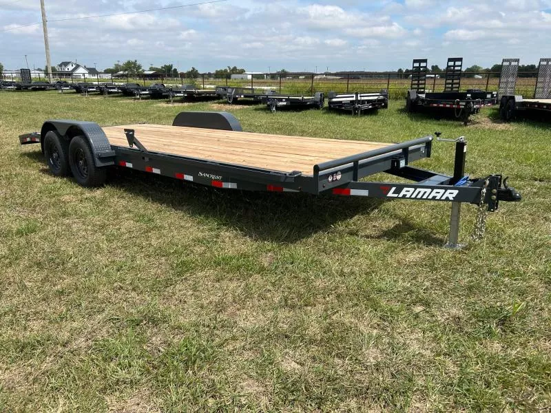 2026 Lamar 83x22 Tandem 10K Carhauler w/ 2' Dove & Slide In Ramps