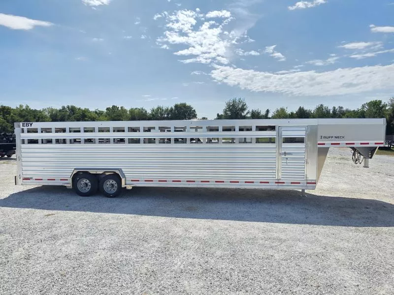 2026 EBY 8 X 32 TANDEM GN RUFF NECK LIVESTOCK W/ ROLLING GATE/2-10K ELEC/HYD BRAKE AXLES