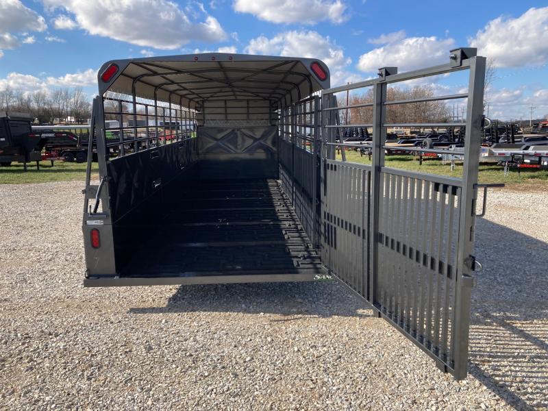 2023 Kodiak 6'8"X24 TANDEM 14K STOCK W/ 2 CUT GATES & SLAM LATCHES Stock Trailers For Sale