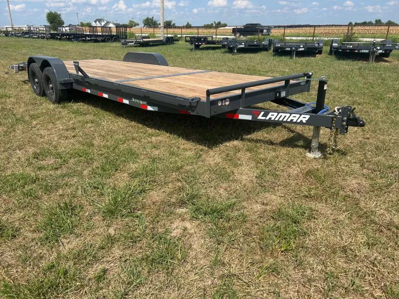 2026 Lamar 83x24 Tandem 10K Carhauler w/ 2' Dove & Slide In Ramps