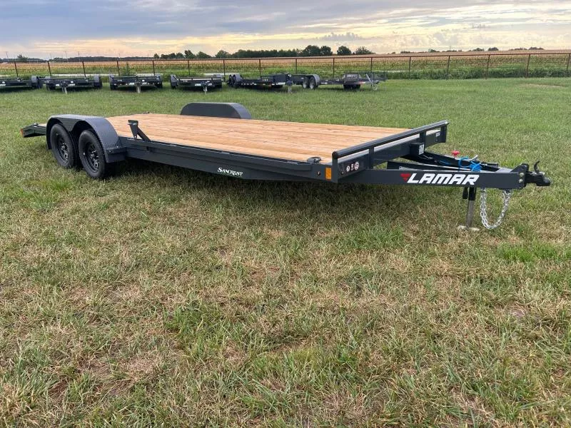 2026 Lamar 83x22 Tandem 7K Carhauler w/ 2' Dove & Slide In Ramps