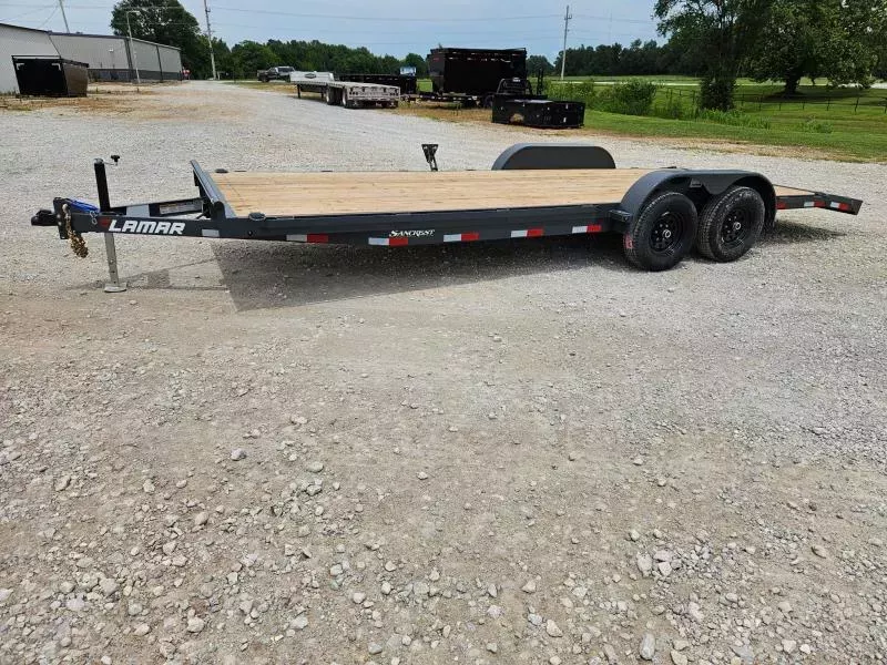 2026 Lamar 83X22 TANDEM 10K CAR HAULER W/2' STEEL DOVE & SLIDE OUT RAMPS