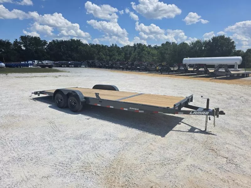 2026 Lamar 83x24 Tandem 10K Carhauler w/ 2' Dove & Slide In Ramps
