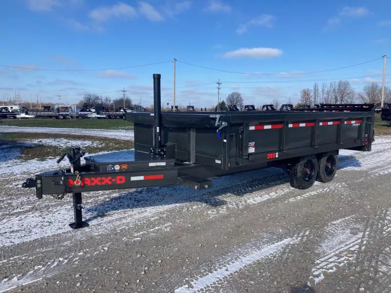 2026 MAXX-D 96X16 TANDEM 17.5K DECKOVER DUMP W/ 24" FOLD DOWN SIDES, 8' SLIDE IN RAMPS & WIRELESS REMOTE