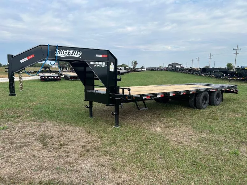 2026 Legend 102x25 Tandem 22.5K GN Flatbed w/ 5' Dove & Max Ramps