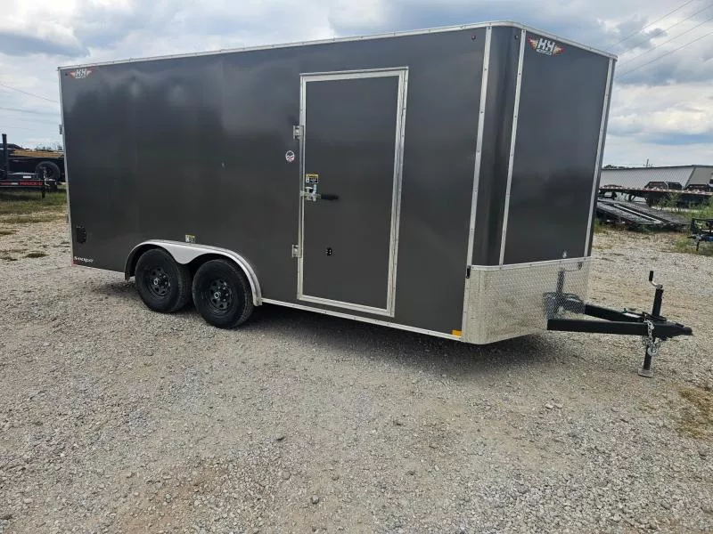 2025 H&H 8X16 TANDEM 10K CARGO W/7' HEIGHT SCREWLESS EXTERIOR & RAMP DOOR
