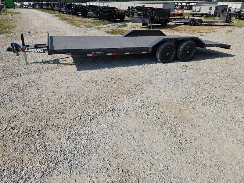 2026 Lamar 102X22 TANDEM 10K STEEL DECK CAR HAULER W/2' DOVE & SLIDE OUT RAMPS