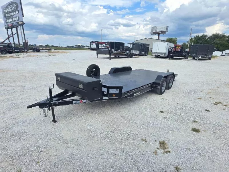 2022 83x18 7K DOUBLE A STEELDECK CARHAULER w/ 2.5' Dove/ Slide Out Ramps